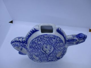 VTG PORCELAIN ASIAN BLUE & WHITE CHINESE DRAGON TEA POT PITCHER 4