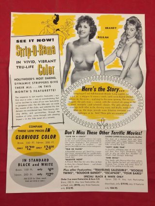 Vtg 50s Mail Order Pamphlet Stag Smut Adult Film Strip - ó - Rama Risqué Nude Pinups