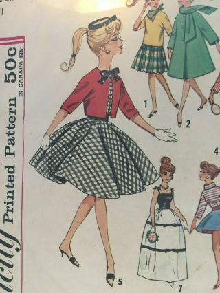 Simplicity pattern 4700 for Barbie 11 1/2 