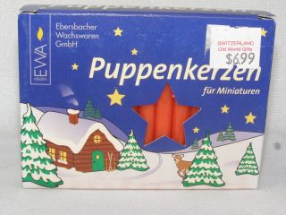Box 40 Red German Puppenkerzen Christmas Pyramid Tree Candles - Miniatures