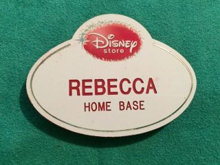 Walt Disney Store Cast Member Name Tag Badge Rebecca Home Base Magnet