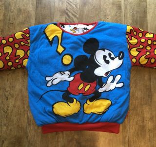 Rare Vtg Disney & Co.  Mickey Mouse ??? Puffy Pullover Sweatshirt O/s Donn Kelly