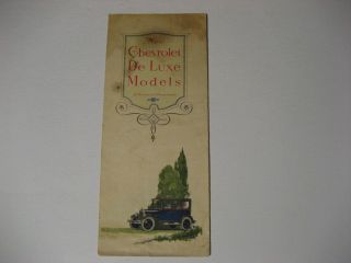 Rare 1924 Chevrolet De Luxe Models Advertising Brochure