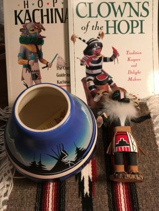 Southwestern Crafts,  Hopi Kachina Books,  Badger Kachina,  Cedar Mesa Pottery,  Mat