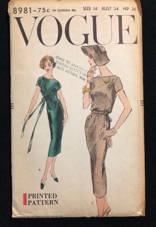 Vintage Vogue 8981 1950 