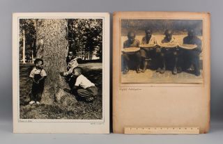 2 Large Antique Harry Viditz 1920s Black Americana Photographs Young Boys