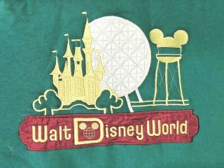 Walt Disney World S/m Long Sleeve Green Maroon/gold Crew Neck Sweatshirt Euc