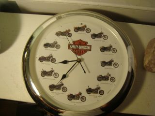 2001 Harley Davidson Motorcycle 13 " Wall Clock W Motorcycle Sounds -,