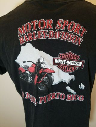 Harley Davidson Mens Motor Sport San Juan Puerto Rico T - Shirt See Measurements