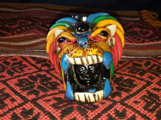 Aztec Jaguar Whistle.  Sounds Loud.  Ceremonial Clay Whistle.  Mexican Native