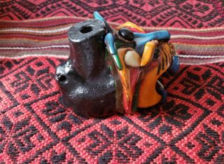 Aztec Jaguar Whistle.  Sounds loud.  Ceremonial clay whistle.  Mexican Native 2