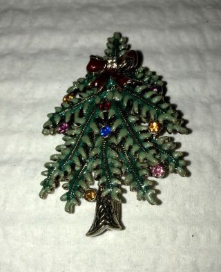 2004 Avon 2 3/8 " Christmas Tree Pin Brooch 1st Annual Enamel