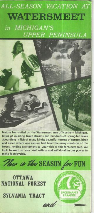 Vintage Brochure For Watersmeet Michigan