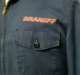 Vtg Braniff Airline Employee Maintenance Zip Jacket & Lining Sz 44 USA Made RARE 5