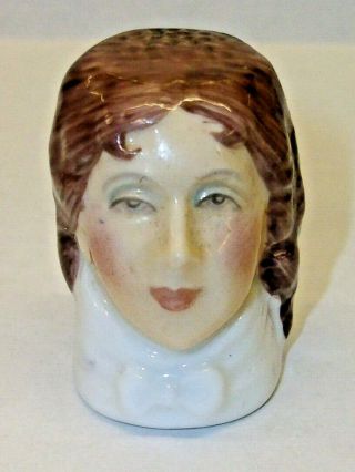 A Francesca Hand Painted Character Head Bone China Thimble - - Lady Hamilton - -