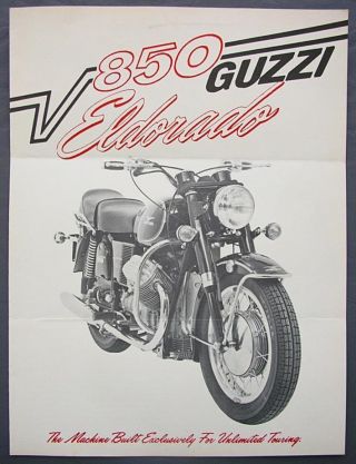 Original1972 Moto Guzzi V850 Eldorado Motorcycle Brochure - 850 Police Special