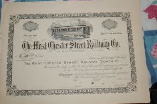 Grouping of Chester Pa Traction / Railroad Stocks 7 Total 2