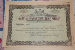 Grouping of Chester Pa Traction / Railroad Stocks 7 Total 4