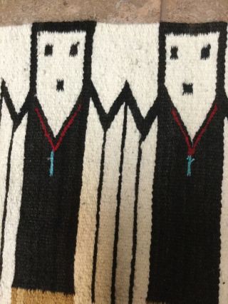 Vintage Native American Navajo Yei Textile Gallup Throw 3
