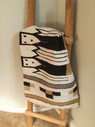 Vintage Native American Navajo Yei Textile Gallup Throw 4