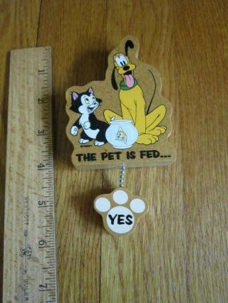 Vtg Disney Figaro Pluto Cleo Magnet The Pet is Fed RARE Cat Dog Fish Collectible 4