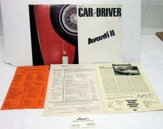 1978 Avanti Ii Sales Kit Brochures Price List & Order Guide