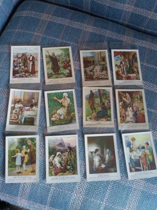 12 - 1933 Religious Berean Lesson Pictures Cards By Providence Lithograph Co