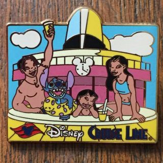 Disney Cruise Line Dcl - Lilo,  Stitch,  David & Nani Posing Pin