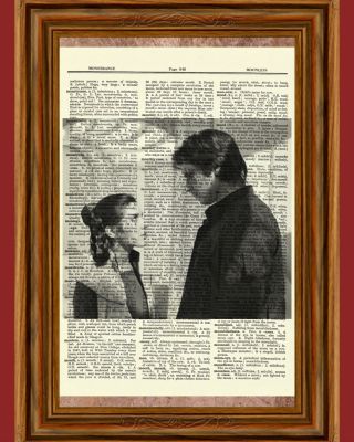 Han Solo & Princess Leia Star Wars Dictionary Art Print Picture Poster Vintage