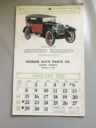 Nos 1979 Calendar Automemories Of 1923 Antique Cars