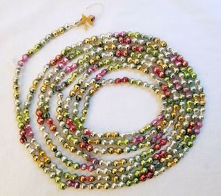 Multi - Color Glass Beaded Garland.  1930s Japan.  8.  00 Feet In Length, .  25 " Beads.