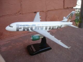 Frontier Airlines Airbus A 319 Desk Model Airplane On Stand By Hogan