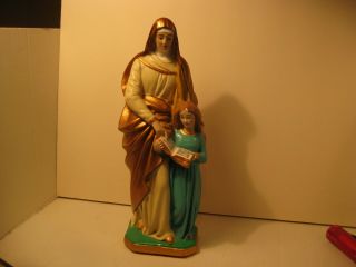 Vintage Religious Chalk Ware / Plaster Statue Numbered