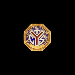 Vtg Old Enamel Nurse Cts Chicago Training School Of Nursing Pin Badge Gold Fill