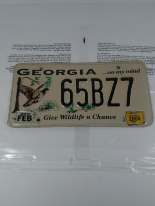 Georgia On My Mind License Plate Give Wildlife A Chance Car Tag 65bz7 Pheasant