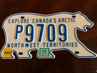 Northwest Territories Nwt Government License Plate Polar Bear Mar 2008 Tags