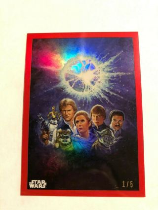 2019 Topps Chrome Star Wars Legacy Base Red 1/5 Poster Return Of The Jedi Pc - 24