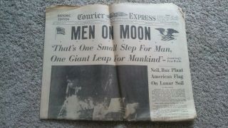Vintage Buffalo Courier Express - Moon Landing Newspaper 7/21 1969 - Buffalo Ny