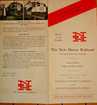 Haven Railroad/new Haven Chamber Of Commerce Promotional Piece For The Rr