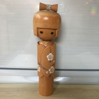 Japanese Vintage Kokeshi Doll Wooden 12.  20 Inches 31 Cm Signed
