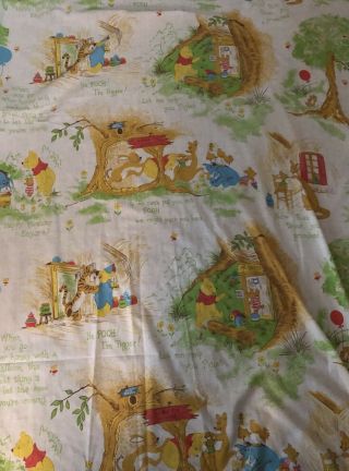 Vintage Disney Sears Winnie The Pooh Twin Flat And Fitted Sheet Perma - Prest
