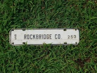 Vintage 1965 Rockbridge Co Truck License Plate County Tag Topper Low 253