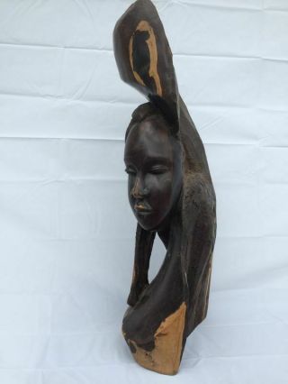 African Primitive Carved Wood Figural Woman Wooden Sculpture Antique 4