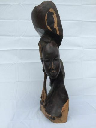 African Primitive Carved Wood Figural Woman Wooden Sculpture Antique 5