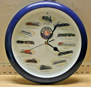Lionel Train Sounds Wall Clock Hourly Locomotive Sounds 12 Sounds 13 Inches