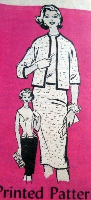 Lovely Vtg 1960s Suit & Blouse Sewing Pattern 18/38