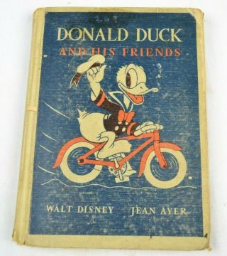 Antique Walt Disney Story Book,  Donald Duck And His Friends,  1939