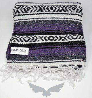 Baja Cozy™wingman Xt™ Mexican Blanket Dark Purple Hand Woven Thick