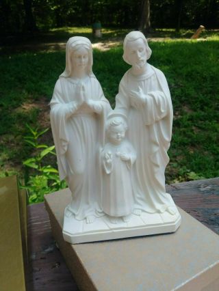 Vintage Plastic Holy Family Religious Statue Figurine Sculpture Mantle Decor