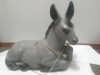 Vintage Poloron Blow Mold Donkey Nativity Lighted Christmas Yard 24 " X17 "